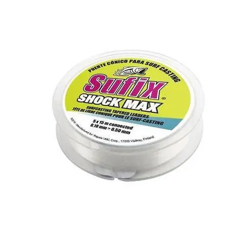Super ofertă Sufix Shock Max Tapered Line 0.18-0.50mm/5x15m Clear