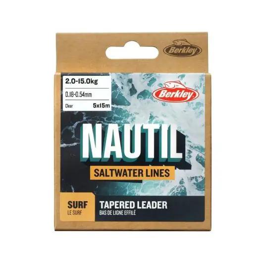 Cel mai vândut Fir monofilament Berkley Nautil Surf Tapered Leader 0.18-0.54mm/5x15m