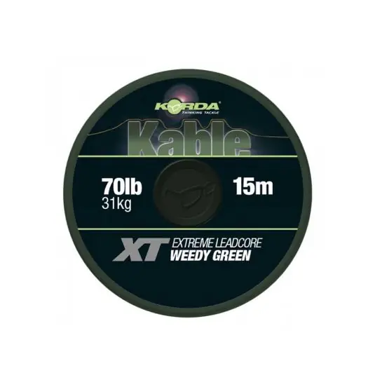Calitate înaltă Fir leadcore Korda Kable XT Weedy Green 70lb/15m