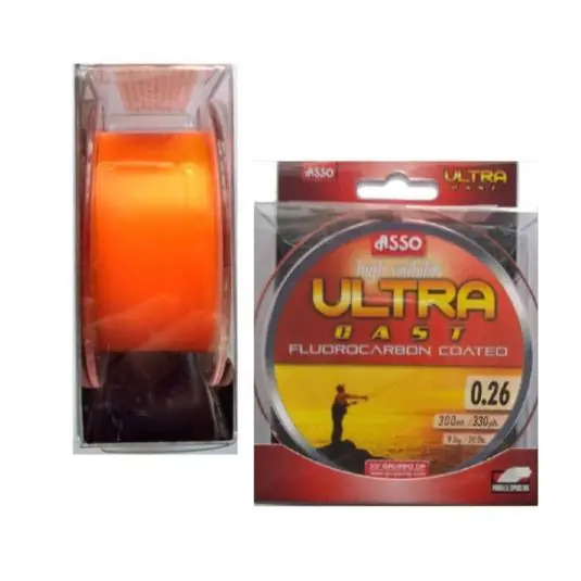Nu rata Fir monofilament Asso Ultra Cast Orange 0.32mm/12.30kg/300m