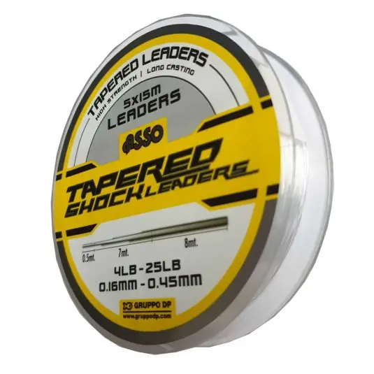 Popular Fir monofilament Asso Tapered Shock Leader Clear 0.16-0.45mm/1.8-11.3kg/15m
