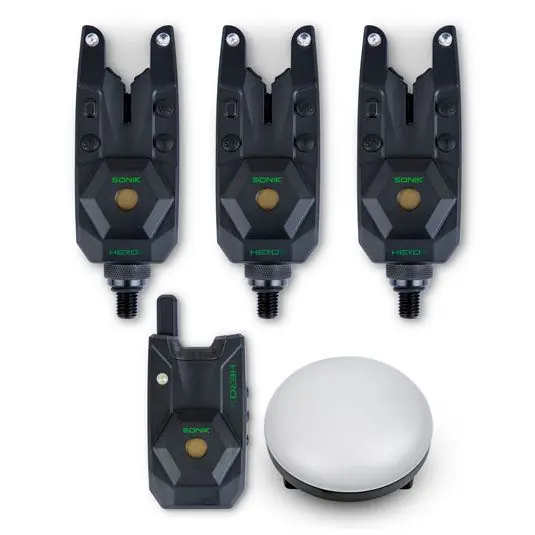 Set 3 senzori + statie Sonik Herox Bite Alarm Set + Lampa Cort Reducere specială