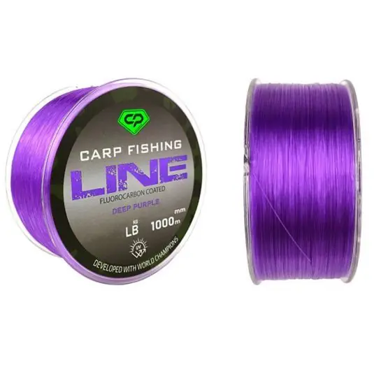 Preț promoțional Fir monofilament Carp Pro Carp Fishing Line Fluorocarbon Coated Deep Purple 0.25mm/1000m