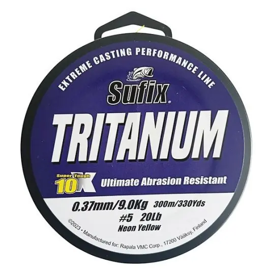 Bestseller Fir monofilament Sufix Tritanium Neon Yellow 0.37mm/9kg/300m