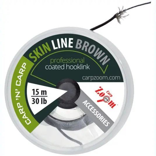 Bestseller Fir textil Carp Zoom SkinLine 4x4 20lb, 15m - Brown