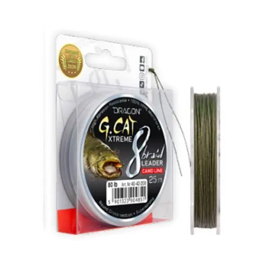 Noutate Fir textil Dragon G Cat Xtreme 8-Braid Leader 100lb/25m