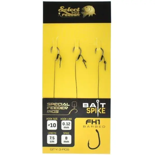 Carlige legate Select Baits FH1 Method Feeder Bait Sting Rig Nr.8, 7.5cm Plată sigură