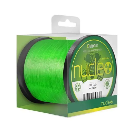 Calitate înaltă Fir monofilament Delphin Nucleo Verde Fluo, 0.25mm/5.4kg/1200m