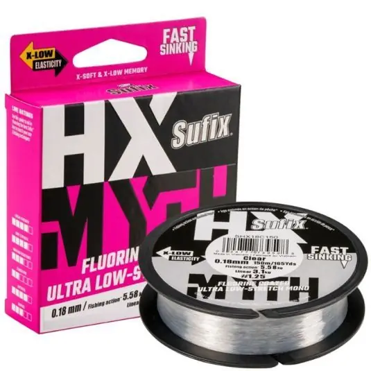 Transport gratuit Fir monofilament Sufix Fast Sinking HX-Myth Clear 0.18mm/300m