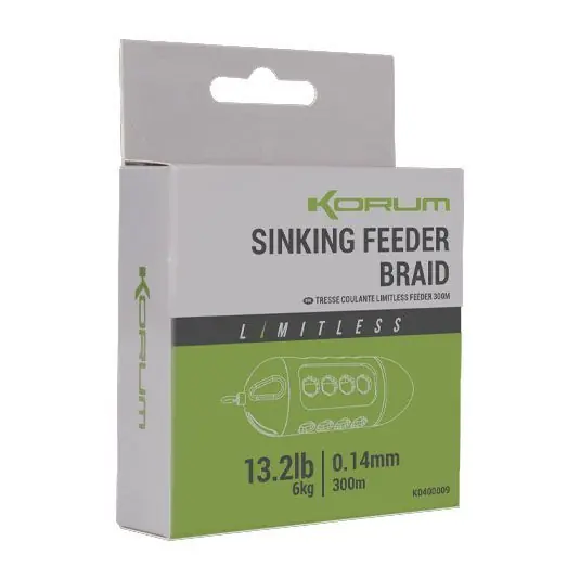 Fir textil Korum Limitless Sinking Feeder Braid 0.14mm/6kg/300m Preț mic