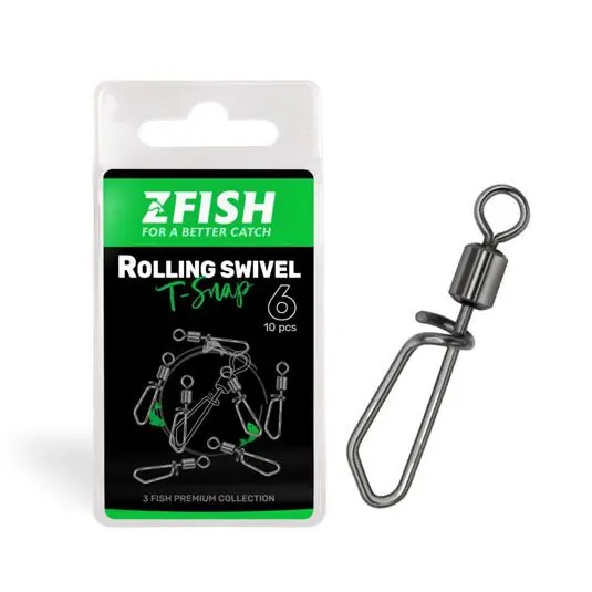 Agrafe + varteje ZFish Rolling Swivel With T Snap Nr.10, 27kg Lichidare de stoc