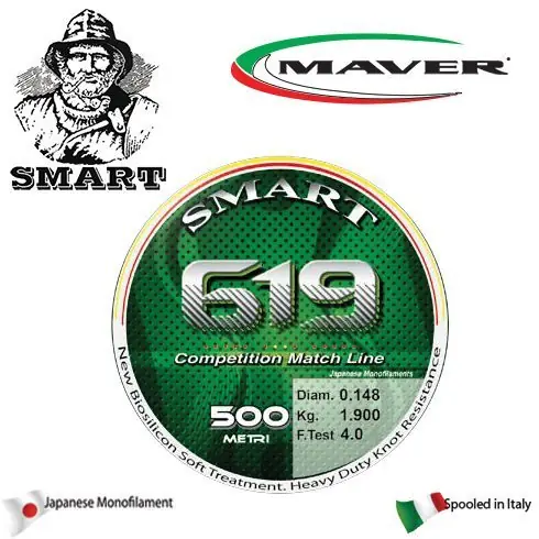 Cel mai vândut Fir monofilament Maver Smart 619 Competition 0,104mm/1kg/150m