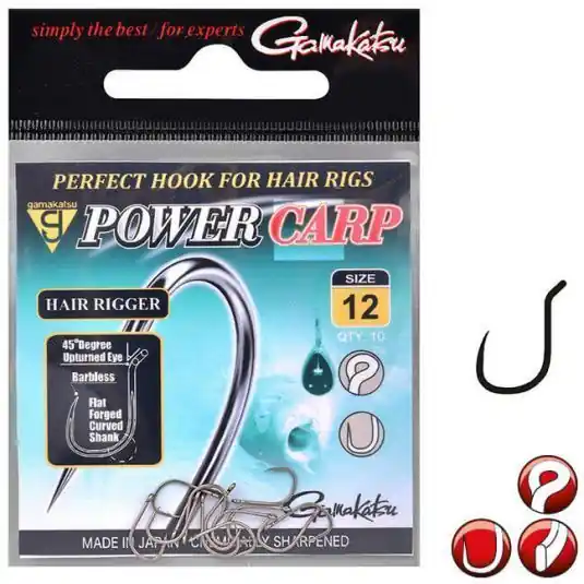 Ultima șansă Carlige Gamakatsu Powercarp Hair Rigger, Nr.10 - 10buc/plic