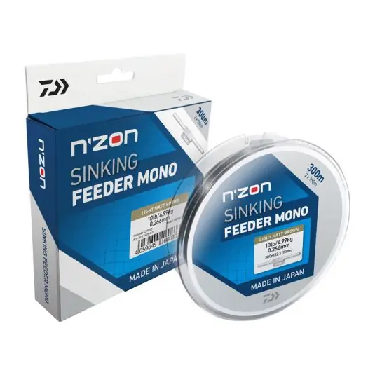 Lichidare de stoc Fir monofilament Daiwa N'Zon Sinking Feeder Mono Light Matt Brown 0.20mm/3.1kg/300m