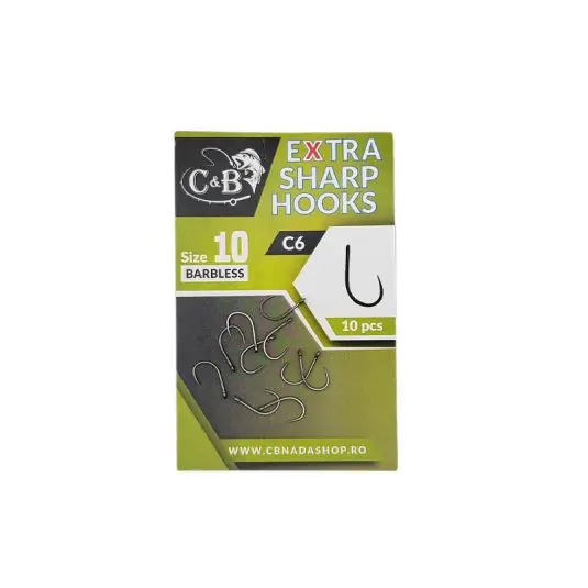 Carlige C&B Extra Sharp Hooks C6 Barbless Nr.8 Preț promoțional