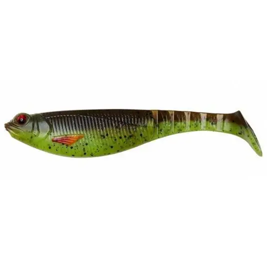 Lichidare de stoc Shad DAM Effzet Shadster Power Tail 8cm/5.6g, culoare Motoroil Chartreuse UV
