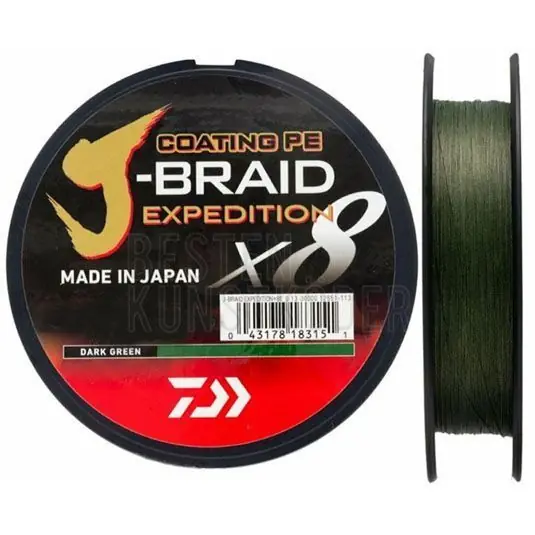 Cel mai vândut Fir textil Daiwa J-Braid Expedition X8 Dark Green 0.06mm/5.20kg/150m