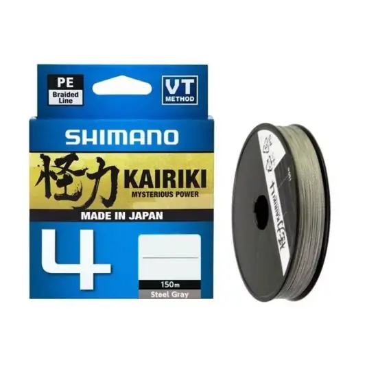 Reduceri Fir textil Shimano Kairiki 4 PE Braid Steel Grey 0.19mm/11.6kg/300m