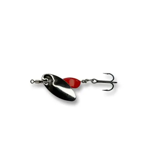Lingura rotativa Bertilure Axat Pro Micro 1.9cm/2g, culoare Nickel Rosu Chilipir