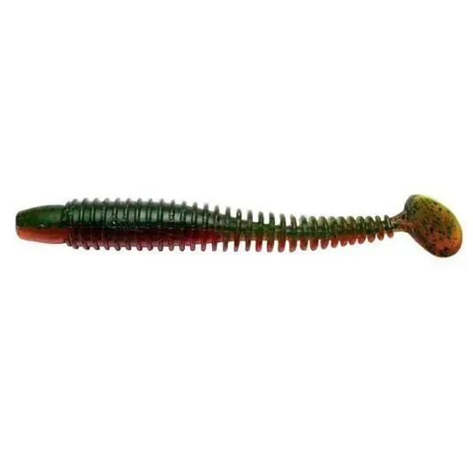 Mai ieftin Grub Lunker City Swimmin Ribster 10cm, culoare Motor Oil Pepper