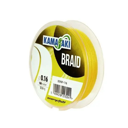 Fir textil Kamasaki Braid Yellow 0.18mm/14.5kg/100m Noutate