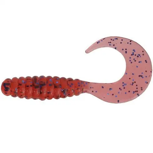 Grub Mann's Curly Tail 1" - Red Blue Glitter, plic 30 buc. Preț mic