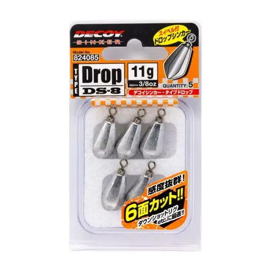 Plumb Drop Shot Decoy DS-8 Sinker Type Drop 14g Transport gratuit