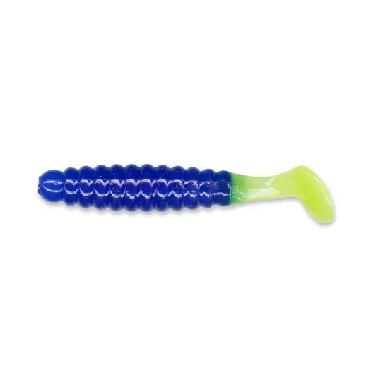 Grub Slider Crappie Panfish 3.8cm, culoare Blue/Chartreuse Tail Super ofertă