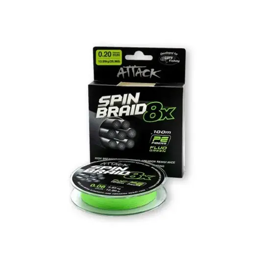 Ofertă Fir textil Formax Attack Spinbraid X8 Fluo Green 0.20mm/13.59kg/100m