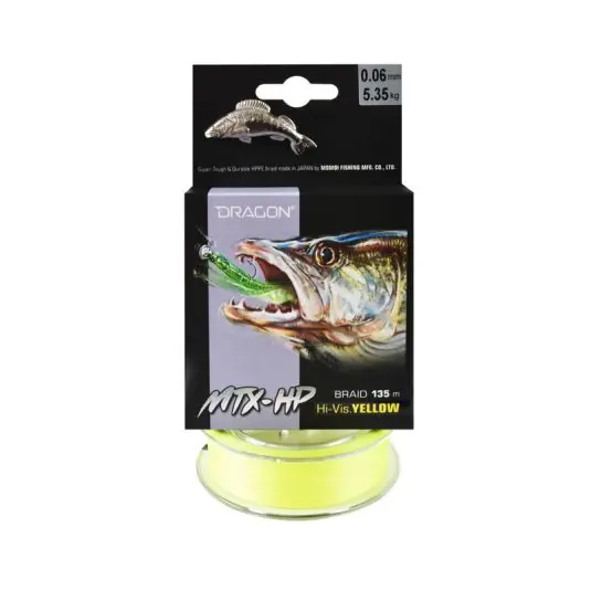 Calitate înaltă Fir textil Dragon MTX-HP Hi-Vis Yellow 0.12mm/10.45kg/135m