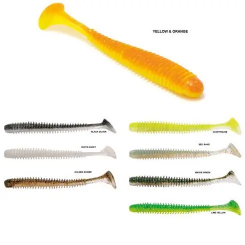 Ieftin Shad Rapture Rib Slim Shady 7.5cm, culoare White Ghost