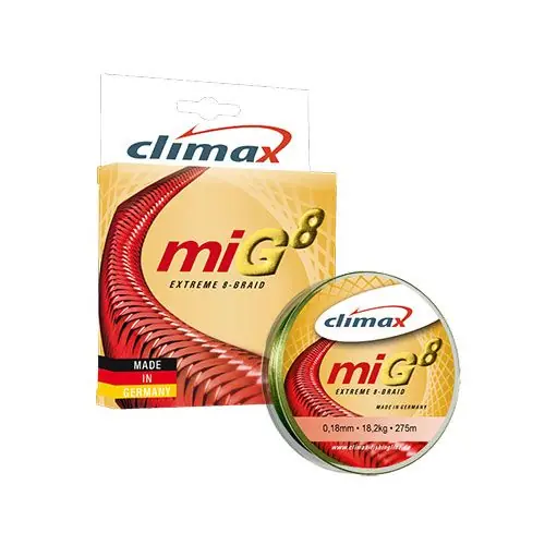 Reducere de preț Fir textil Climax MIG8 Extreme 8-Braid Olive Green 0.22mm/21.9kg/135m