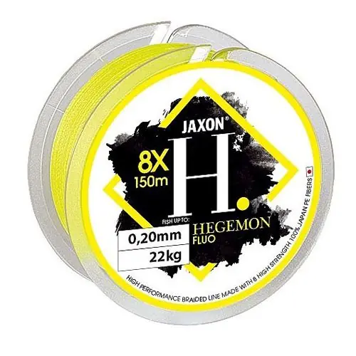 Fir textil Jaxon Hegemon 8X Fluo Yellow 0.06mm/4kg/150m Cel mai vândut