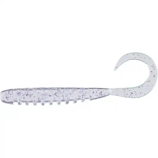 Doar azi Grub Jackall Tide Curly 5cm, culoare Clear Prism Neon