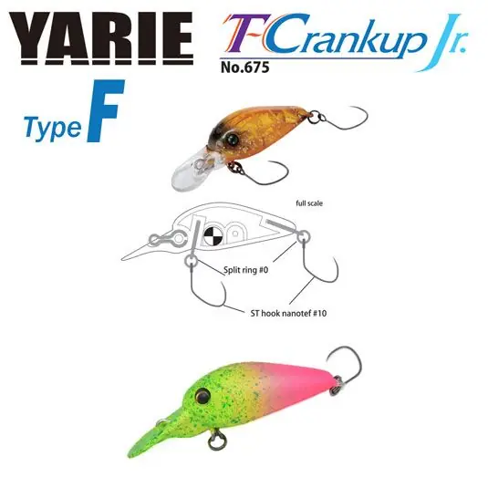 Vobler Yarie-Jespa 675 T-Crankup JR Type F 2.8cm/1.8g, culoare C34 Go Go Chart Livrare expres