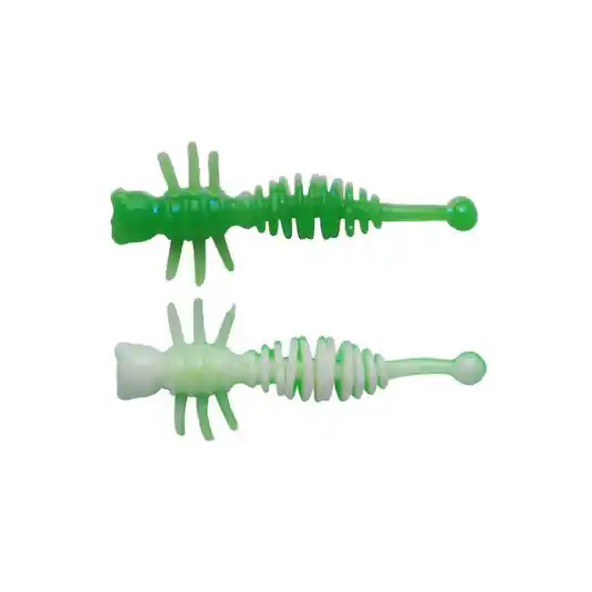 Cel mai vândut Creatura Berkley PowerBait Larvae 4cm, culoare Green White