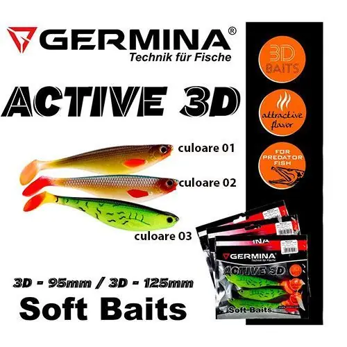Retur gratuit Shad Germina Active 3D 9.5cm, culoare 03