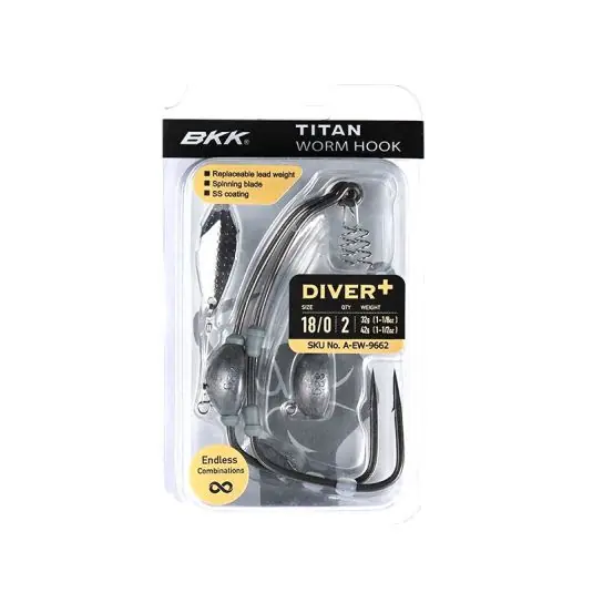 Carlige BKK Titan Diver+ Nr.8/0, 8-12g Doar azi