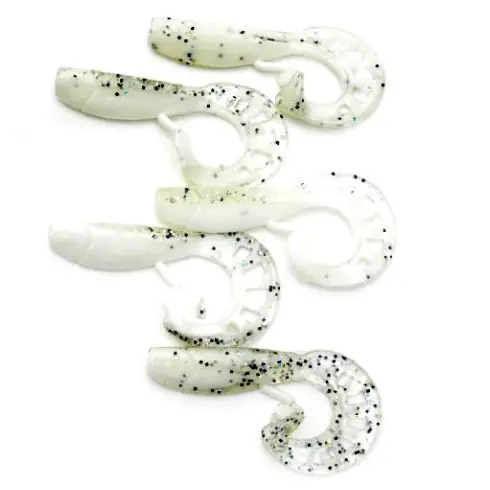 Doar azi Grub Profi-Blinker Twister Zandertail culoare krystall weiss, 5cm, 5buc/plic