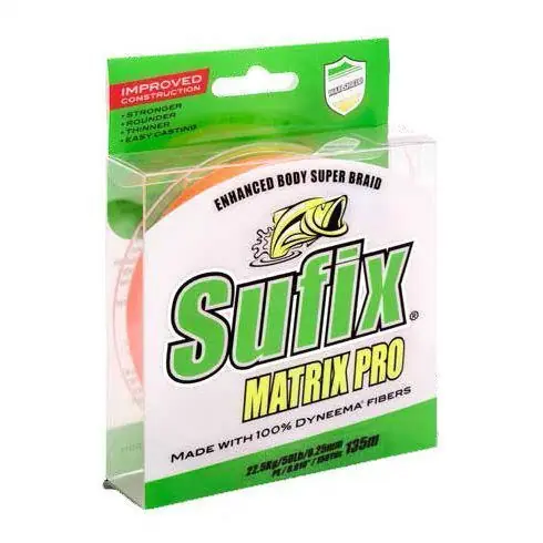 Cel mai vândut Fir textil Sufix Matrix Pro Neon Orange 0.15mm/10kg/135m