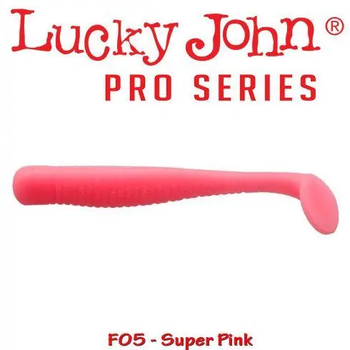 Calitate înaltă Shad Lucky John Long John 7.9 cm, culoare Super Pink - 8 buc/plic