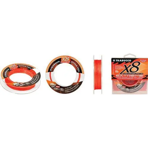 Reduceri Fir textil Trabucco Dyna-Tex X8 Extreme Pro Orange Fluo 0.12mm/11.34kg/135m