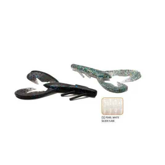 Chilipir Creatura Rapture Crazy Craw 9cm, culoare Pearl White Silver Flake