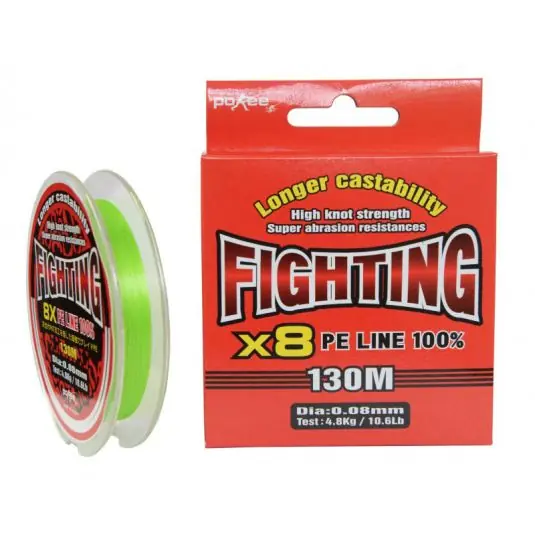 Ofertă de sezon Fir textil Pokee Fighting X8 PE Lime Green 0.08mm/4.8kg/130m