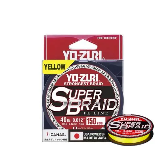 Fir textil Yo-Zuri SuperBraid Yellow 0.15mm/10lb/135m Preț mic