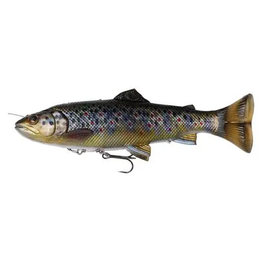 Livrare gratuită Swimbait Savage Gear 4D Line Thru Pulsetail Trout 16cm/51g, culoare Brown Trout