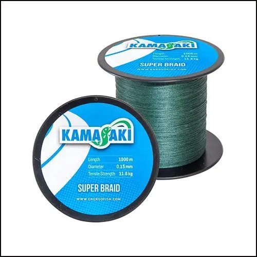 Premium Fir textil Kamasaki Super Braid Green 0.25mm/21.3kg/1000m