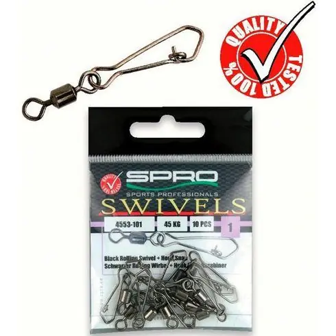 Agrafe + vartej Spro Black Rolling Swivel with Hook Snap Nr.3 - 10buc./plic Ofertă