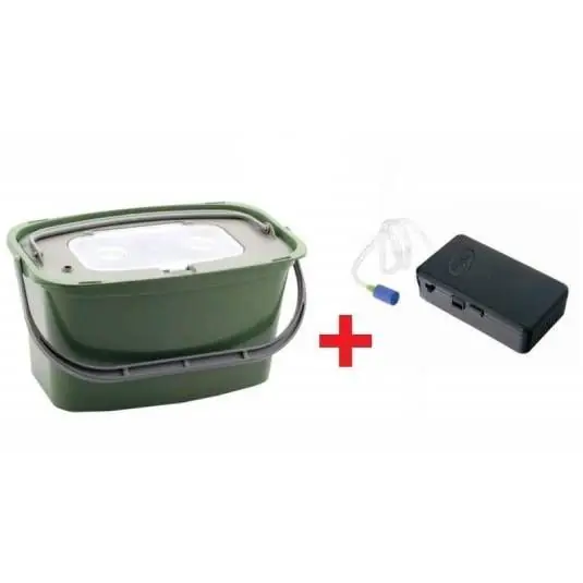 Comandă acum Galeata pestisori ZFish Plastilys Live Fish Bucket 7L + Oxigenator