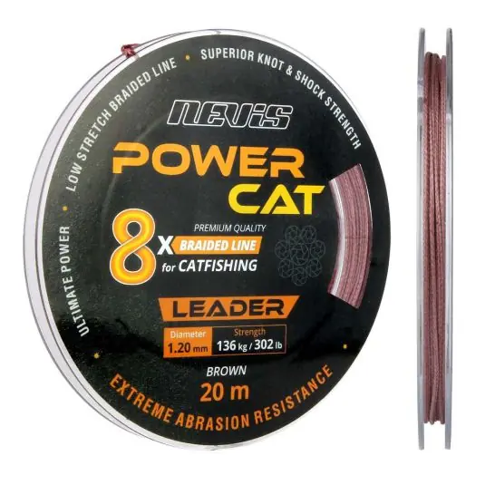 Popular Fir textil Nevis Power Cat Braid Leader X8 0.80mm/20m